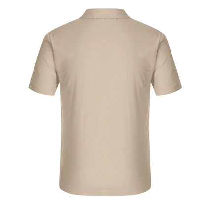 Tank Tops Men Men'S Fashion Vacation Solid Color Cotton Linen Double Pocket Casual Shirts Short Sleeves Mens Western Shirts Mens T-Shirts on Sales