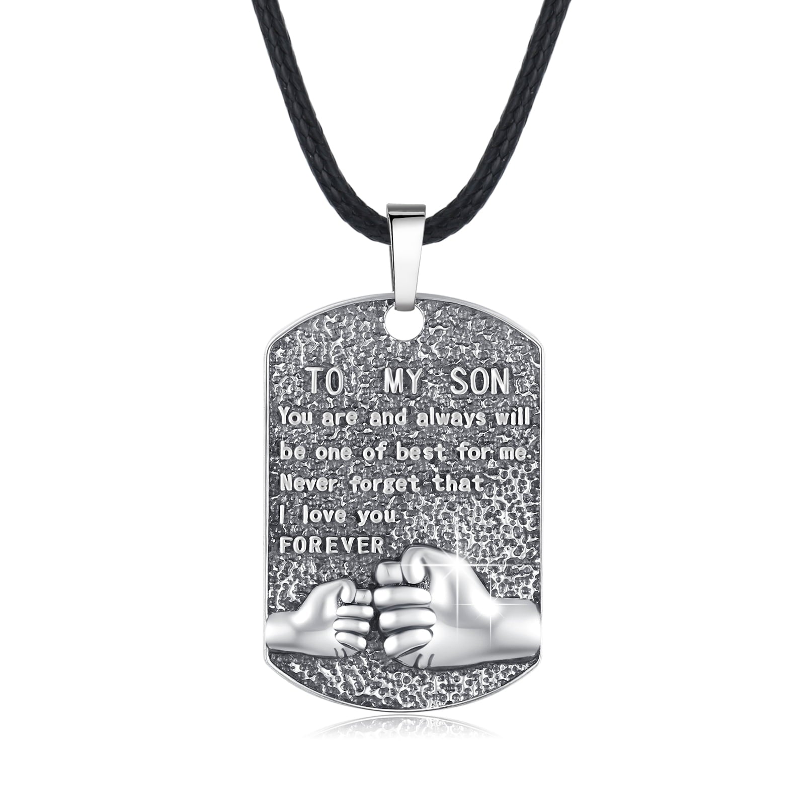 Mens Pendant Necklace 925 Sterling Silver Father'S Love to Son Pendant Necklaces Birthday Xmas Gift Jewelry for Man Dad